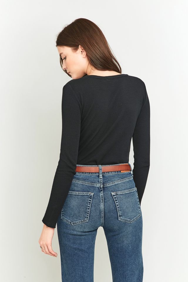 BDG Long Sleeve Waffle Knit Top #3