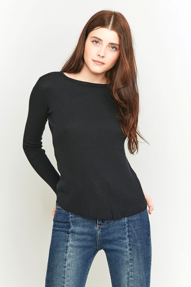 BDG Long Sleeve Waffle Knit Top #4