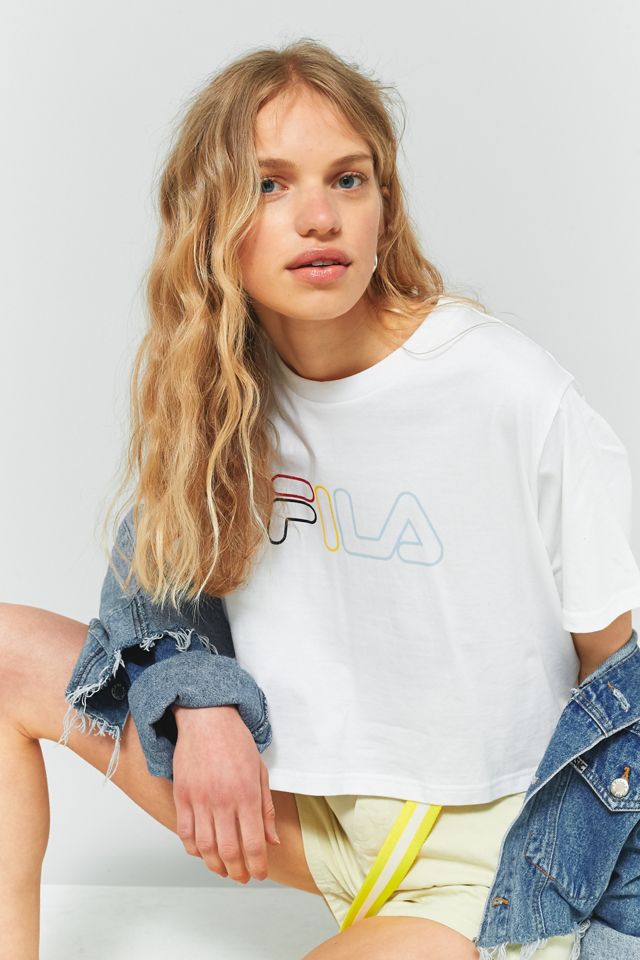 FILA Tracie Cropped White T-Shirt #1