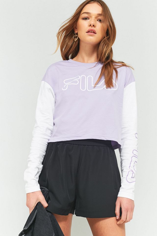 FILA Festival Purple Long Sleeve Crop Top #2