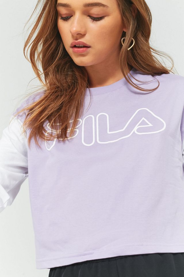 FILA Festival Purple Long Sleeve Crop Top #5