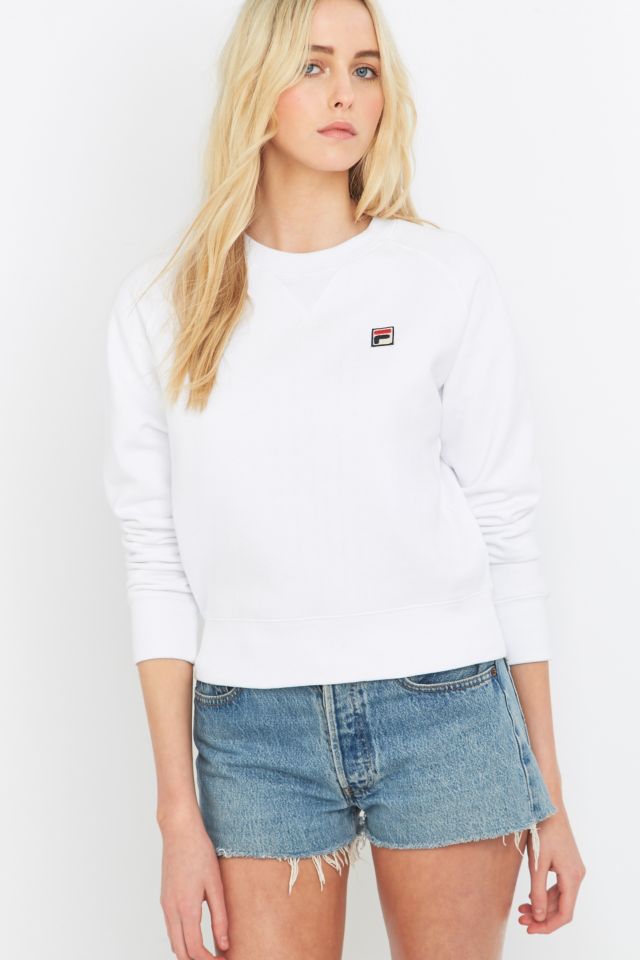 UO Exclusive Fila Massimo White Crew Neck Sweatshirt Urban Outfitters UK