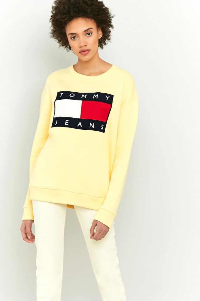 Tommy Jeans - Sweatshirt jaune à logo années 90