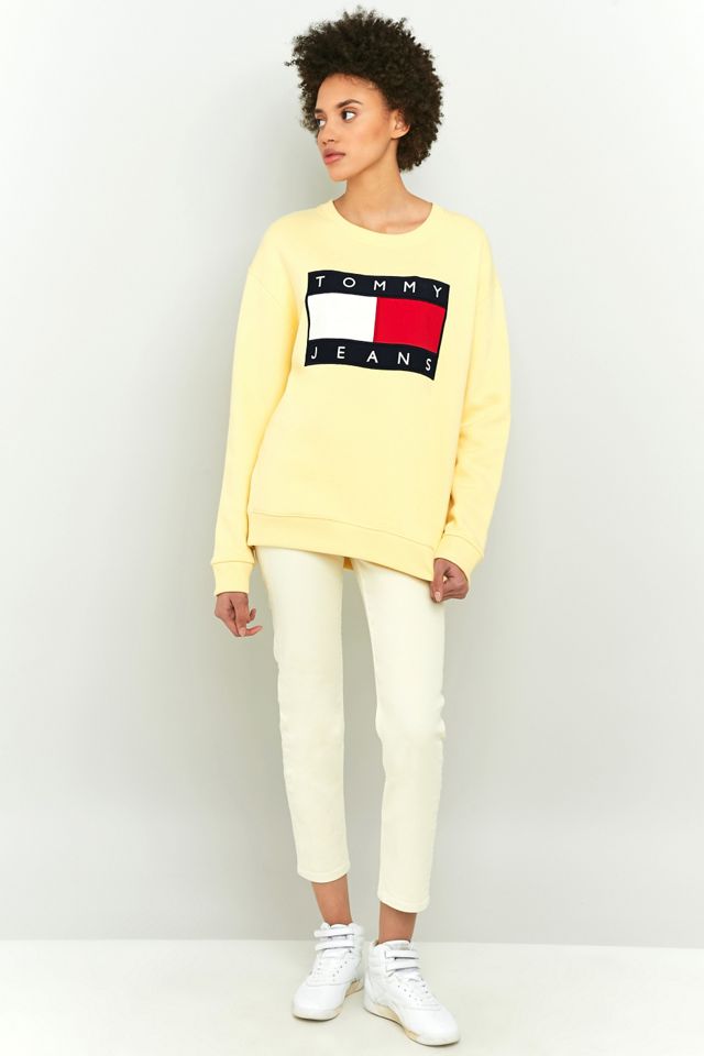 Tommy Jeans - Sweatshirt jaune à logo années 90 #1