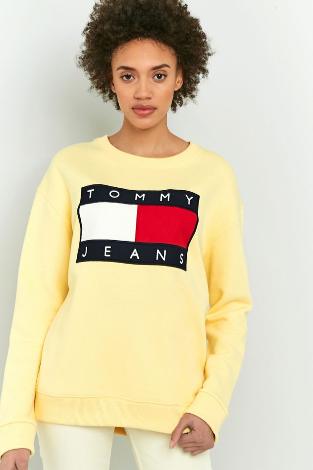 Tommy Jeans - Sweatshirt jaune à logo années 90 #4