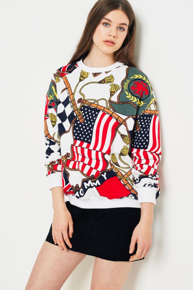 Tommy Jeans 90s Capsule Flag Print Sweatshirt Urban Outfitters UK