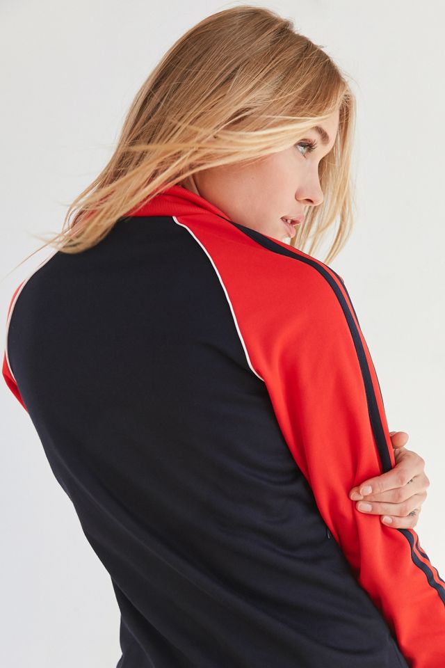 adidas Originals 3-Stripe Half Zip Navy And Red Track Jacket #5