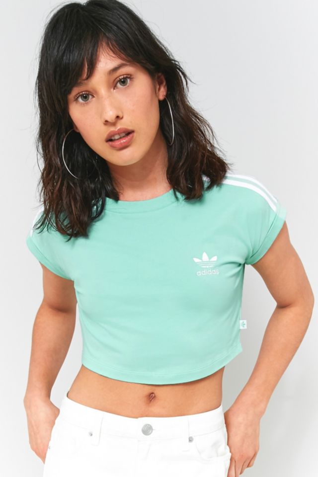 adidas Originals Green Trefoil Crop Top Urban Outfitters UK