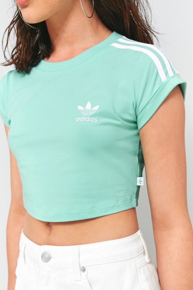 Adidas mint green outlet crop hoodie