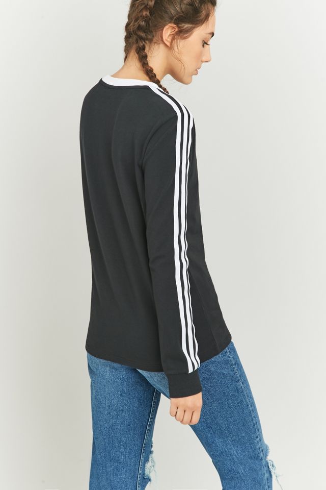 adidas Originals 3-Stripes Long Sleeve Black T-shirt #3