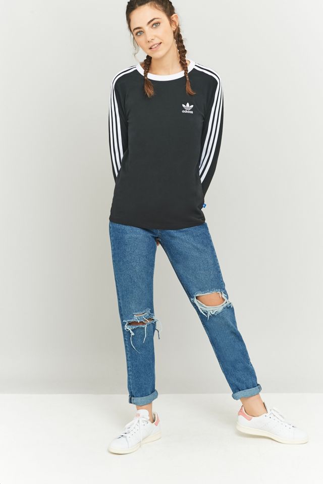 adidas Originals 3-Stripes Long Sleeve Black T-shirt #4