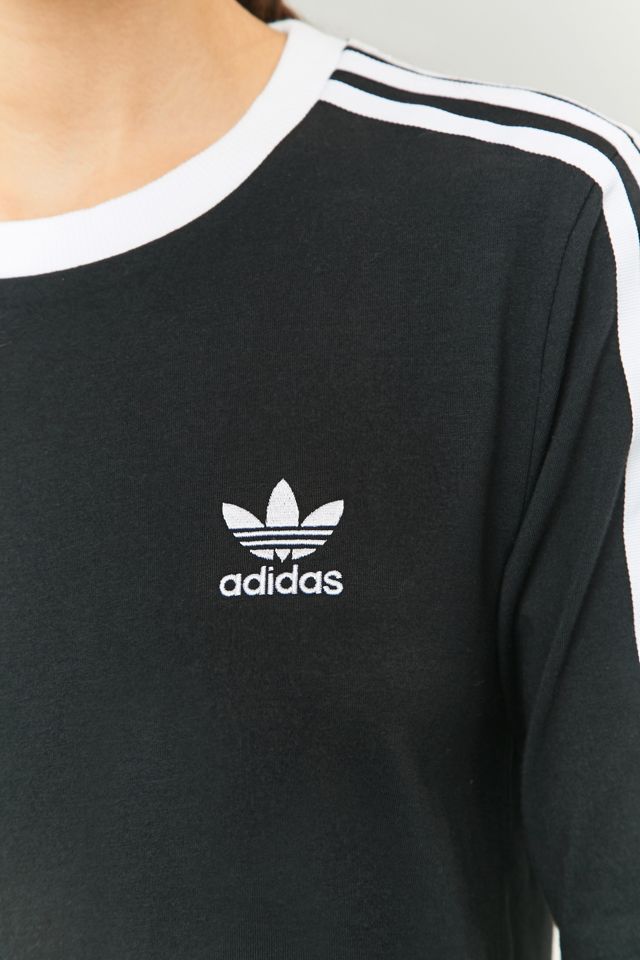 adidas Originals 3-Stripes Long Sleeve Black T-shirt #5