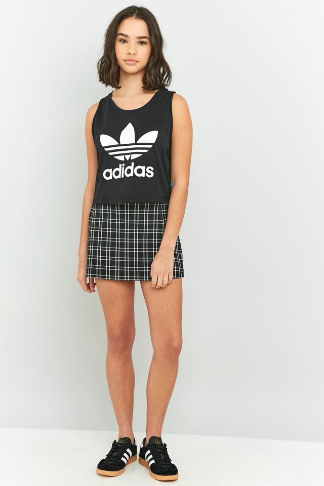 adidas Originals Black Trefoil Relaxed Fit Cropped Tank Top #1