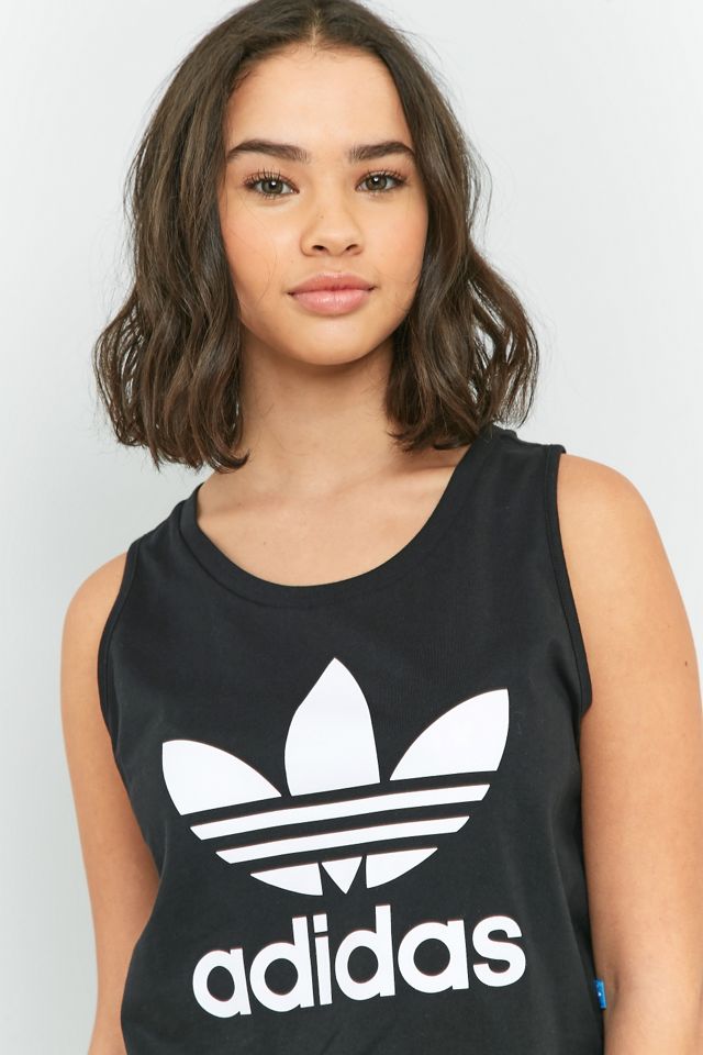 adidas Originals Black Trefoil Relaxed Fit Cropped Tank Top #2