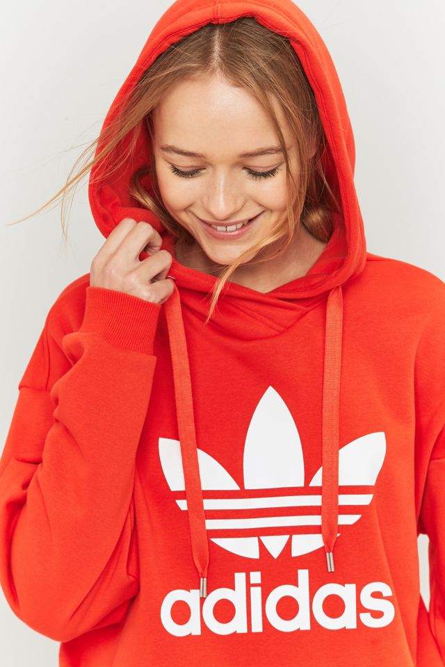 adidas Originals - Sweat à capuche rouge motif trèfle #1