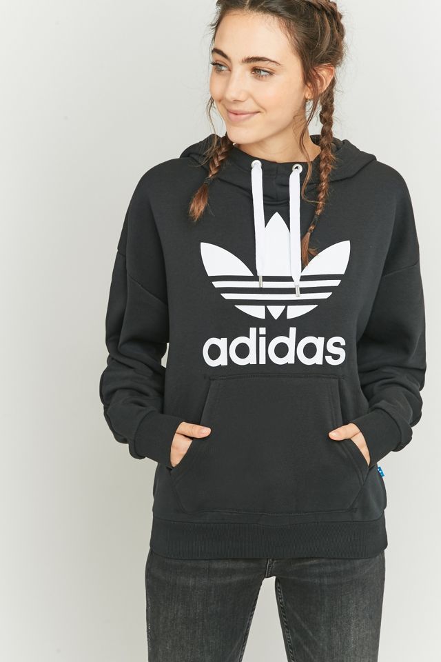 adidas Originals Black Trefoil Hoodie Urban Outfitters UK