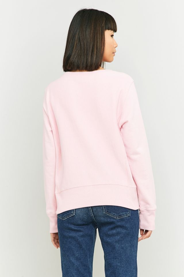 Champion Pequeño Logo Sudadera Rosa #3