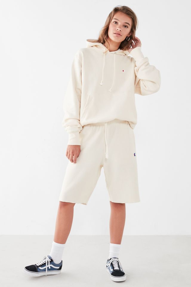 Champion & uo cream reverse weave hoodie best sale