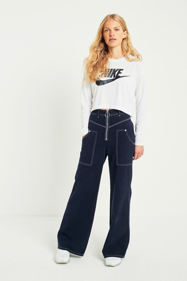 Nike Essential White Swoosh Long Sleeve T-Shirt #1