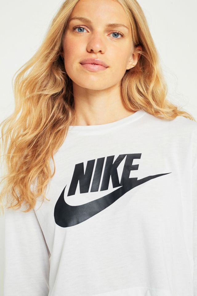 Nike Essential White Swoosh Long Sleeve T-Shirt #2