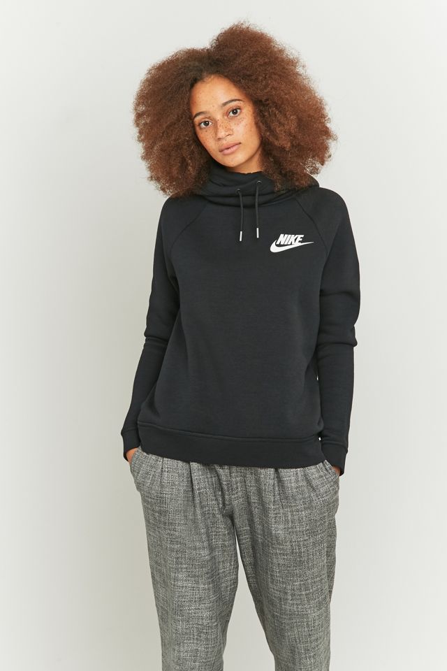 Nike Rally Imbuto Collo Felpa con cappuccio nera #4