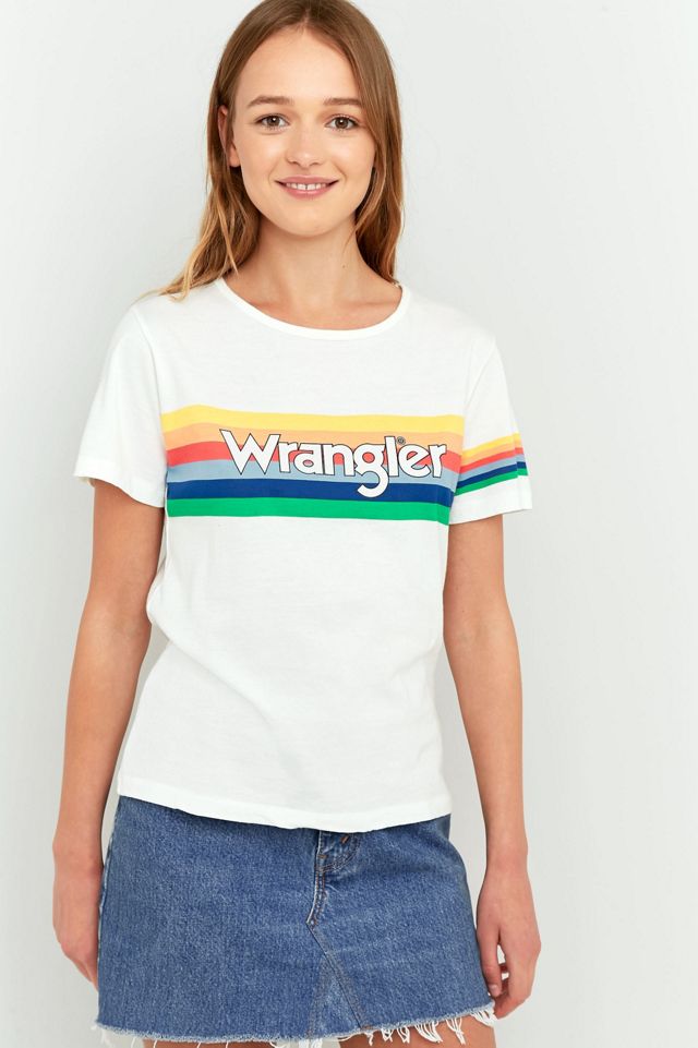 Wrangler - T-shirt à imprimé arc-en-ciel #5
