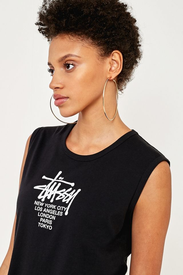 Stussy – Muskelshirt „Big Cities“ mit grobem Saum #2