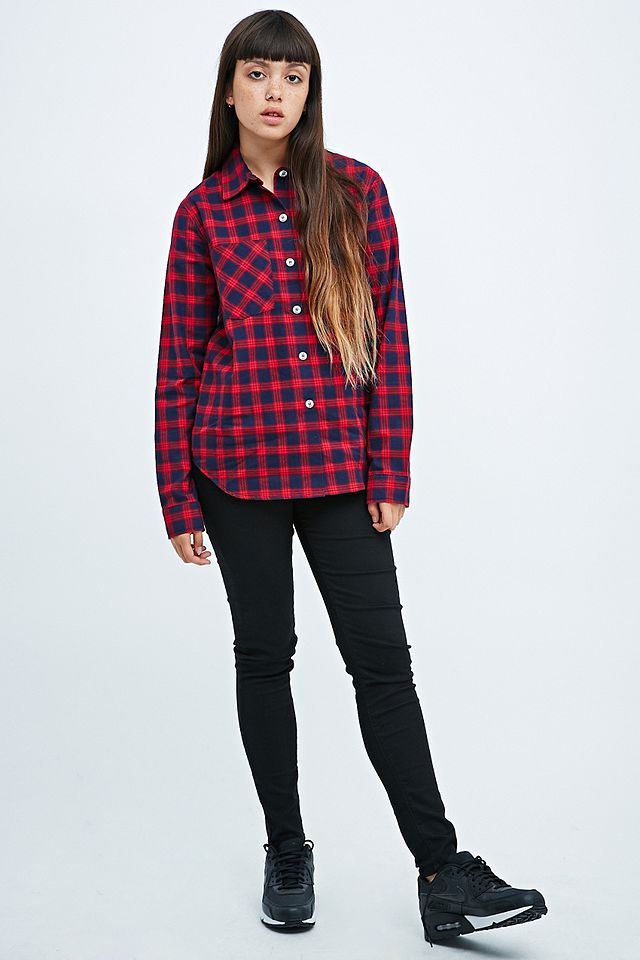 Stussy World Jack Plaid Shirt in Red | Urban Outfitters UK