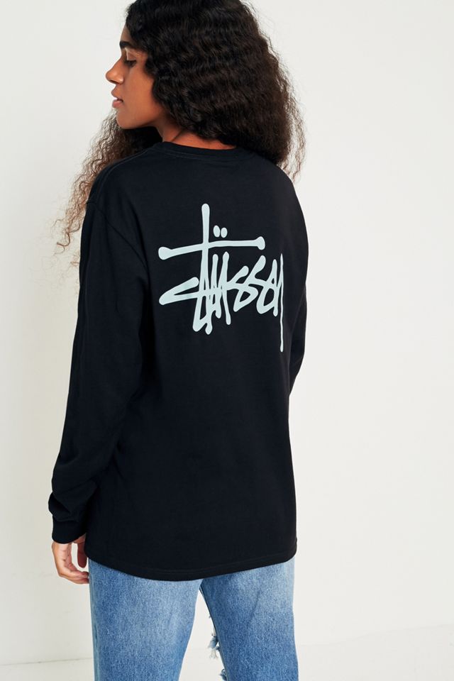 Stussy Basic Black Logo Long Sleeve T-Shirt #1