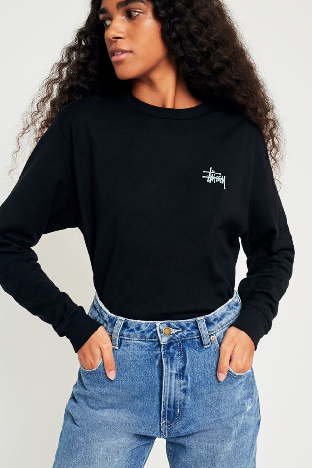 Stussy Basic Black Logo Long Sleeve T-Shirt #3