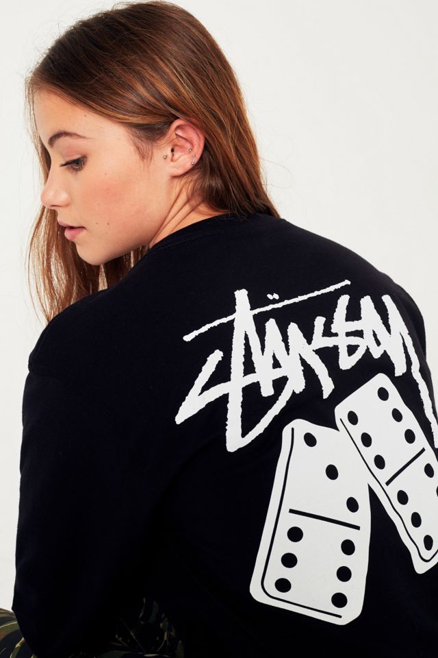 Stussy Dominos Camiseta negra de manga larga #1