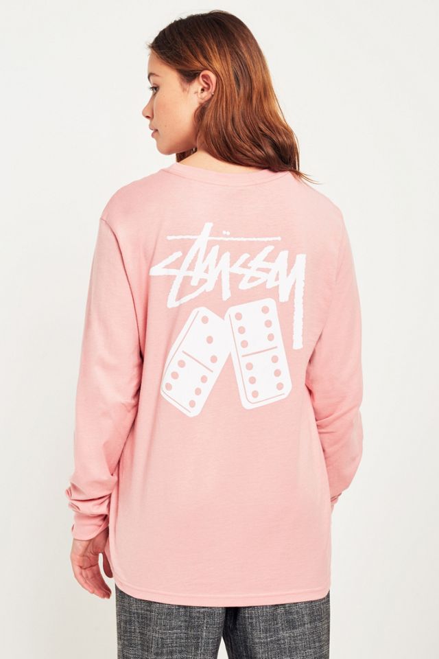 Stussy Dominos Pink Long Sleeve T-Shirt #1