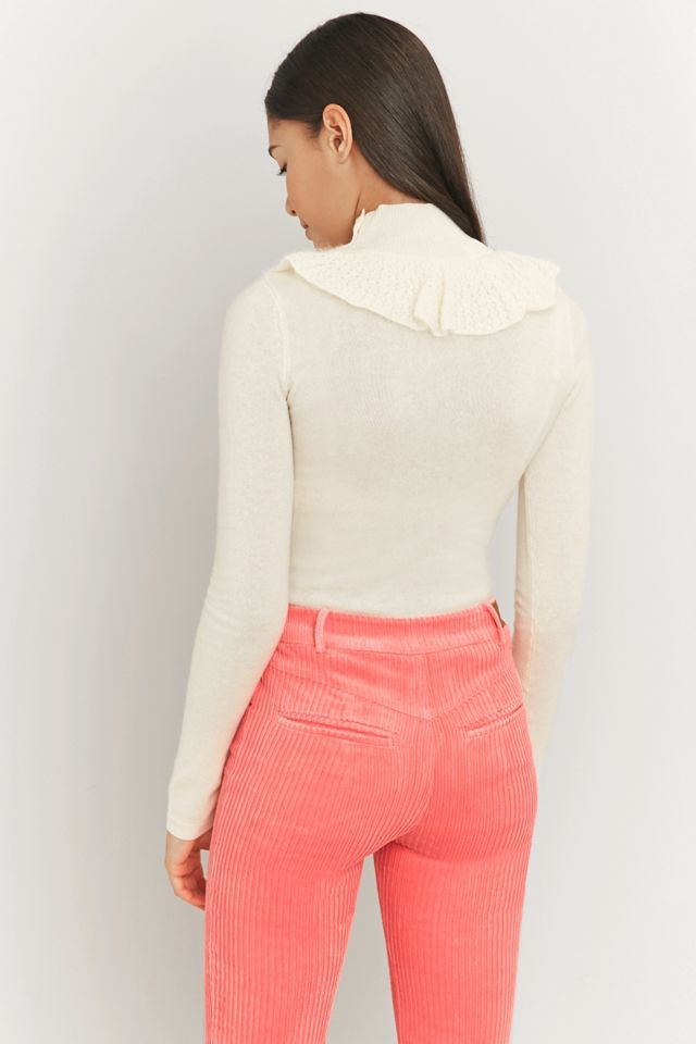 Manoush Ruffle Neck Cream Jumper #3