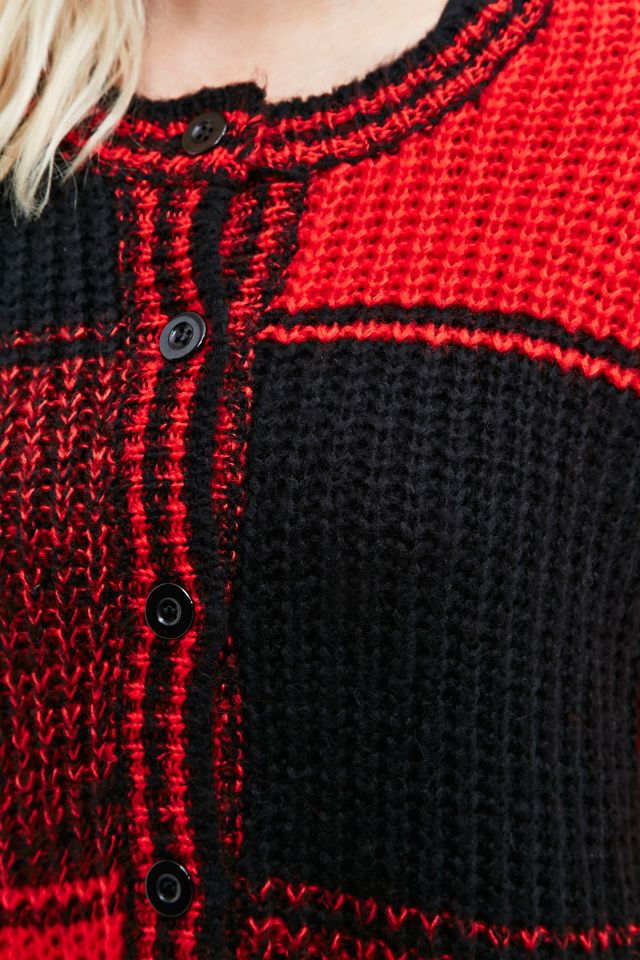 UNIF Kent Cardigan in Red and Black #2