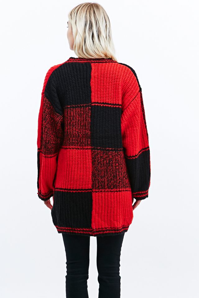 UNIF Kent Cardigan in Red and Black #3