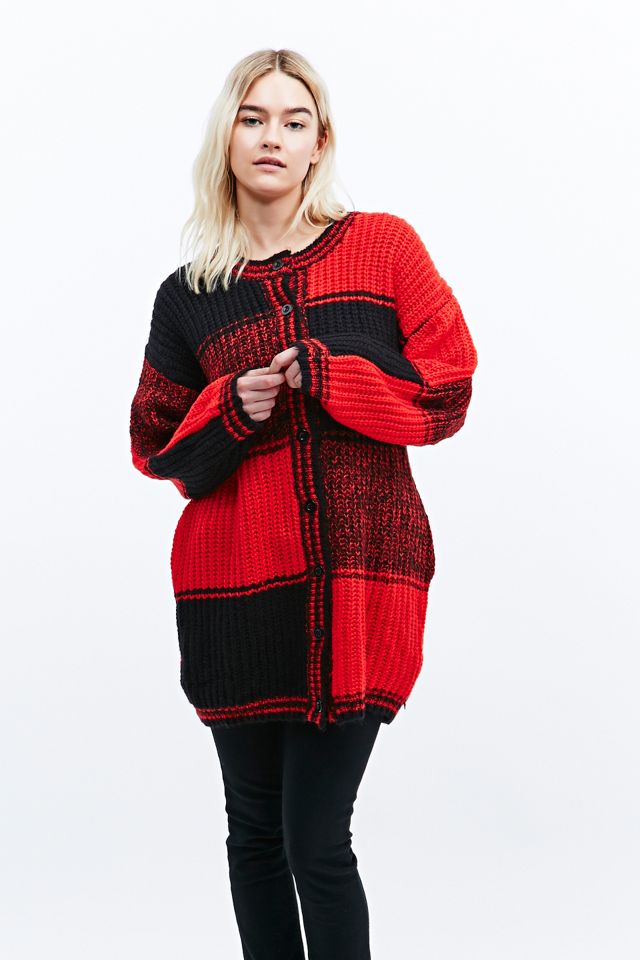 UNIF Kent Cardigan in Red and Black #4