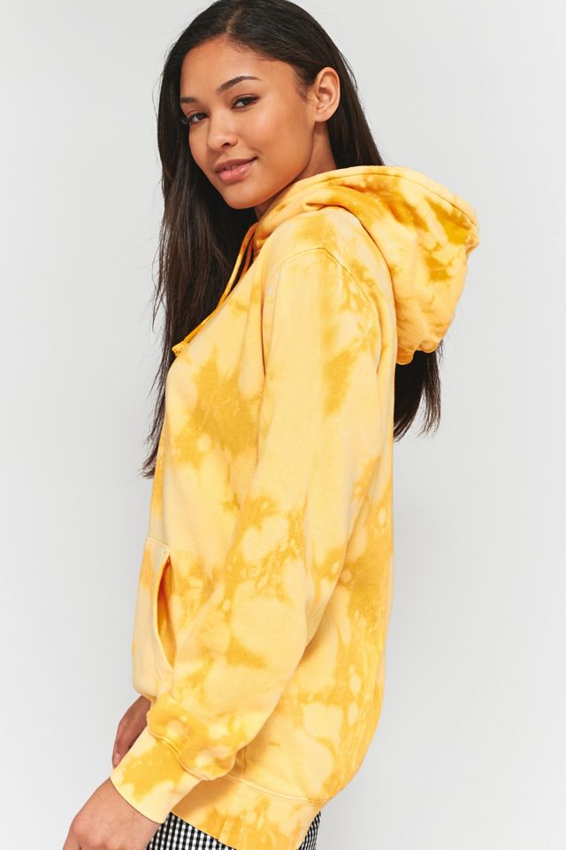 Obey – Hoodie mit ausgebleichtem Batikdesign in Gelb #1