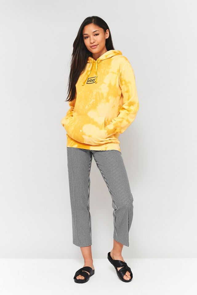 Obey – Hoodie mit ausgebleichtem Batikdesign in Gelb #2