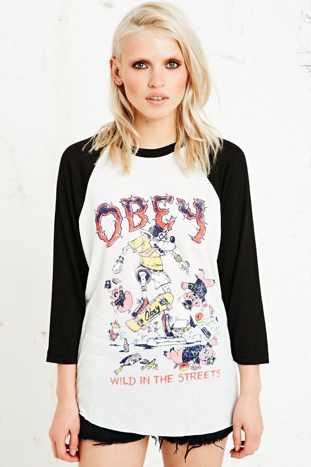 Obey Wild in the Streets Raglan Top | Urban Outfitters UK