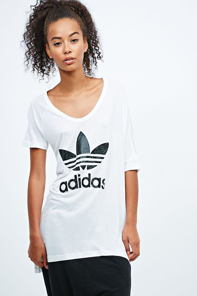 adidas - T-shirt blanc motif trèfle #1