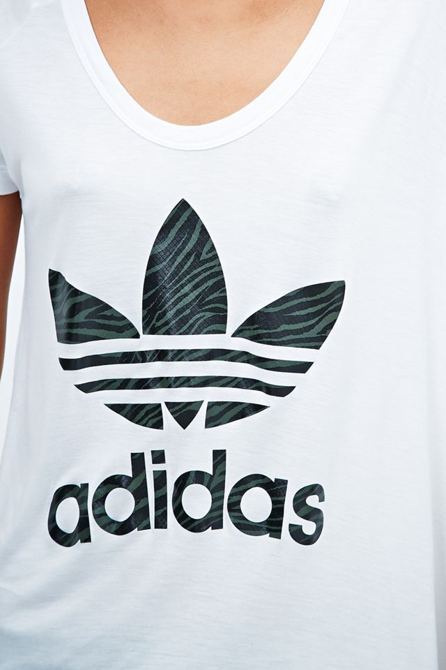 adidas - T-shirt blanc motif trèfle #2