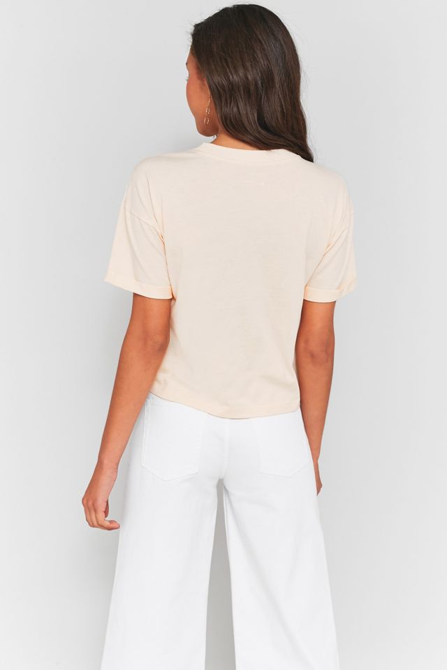 Calvin Klein Tonal Dawn Ecru Camiseta con logotipo recortado #3