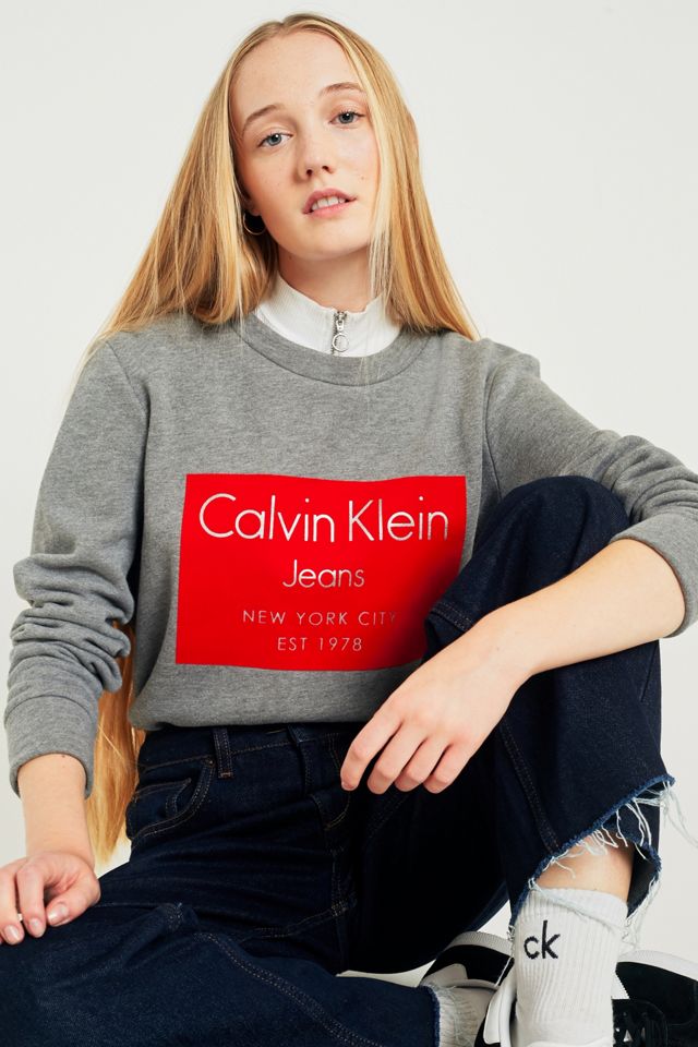Calvin Klein Jeans Flocked Box Logo Felpa #1