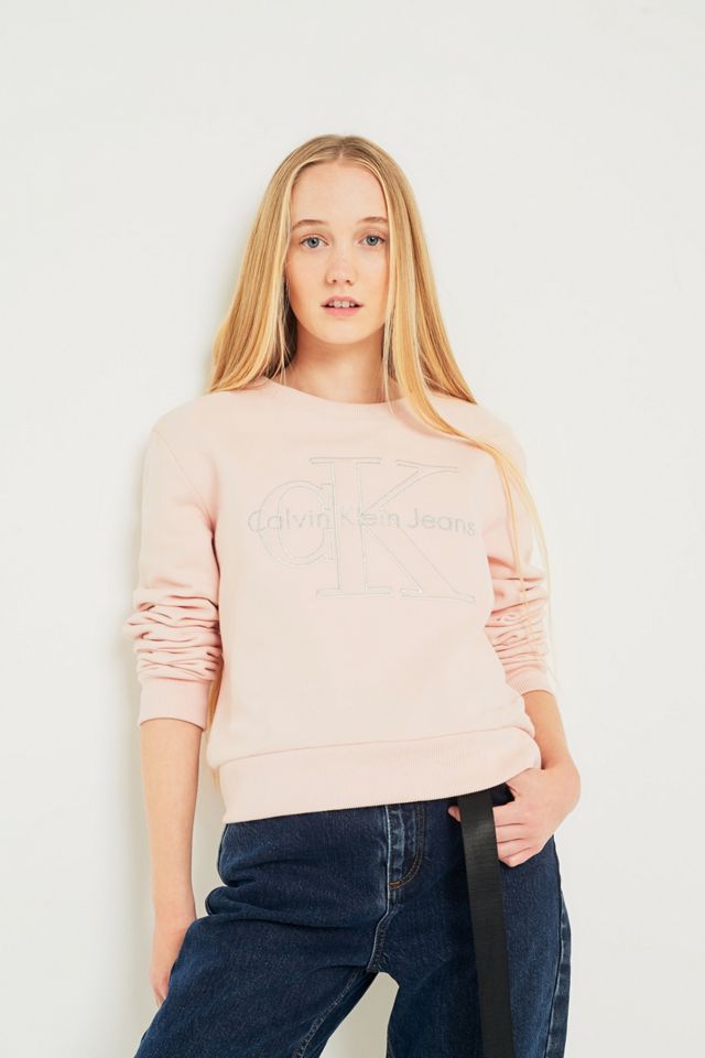 Calvin Klein Jeans Pink Metallic Logo Sweatshirt #5