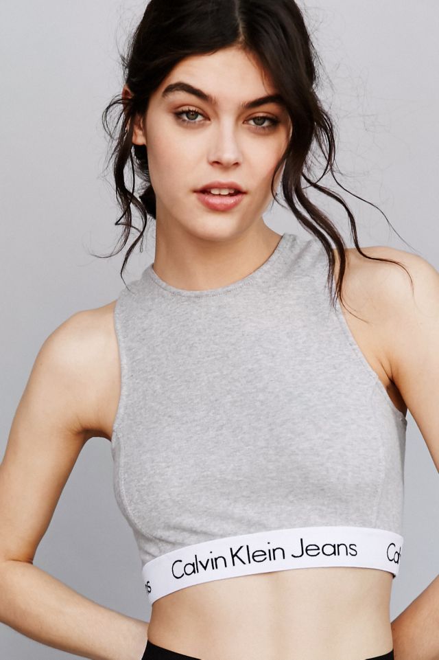 Peregrination Dakloos verklaren Calvin Klein for UO Grey Cropped Tank Top | Urban Outfitters UK