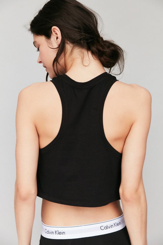 UO Exclusive Calvin Klein Sleeveless Black Crop Top