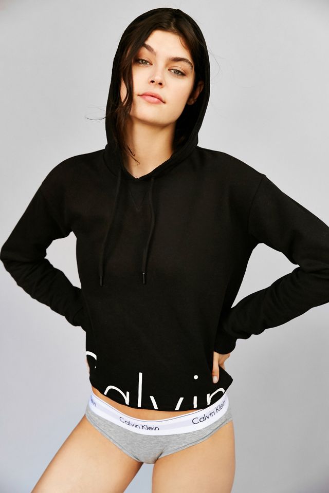 Calvin Klein Modern Cropped Black Hoodie #2