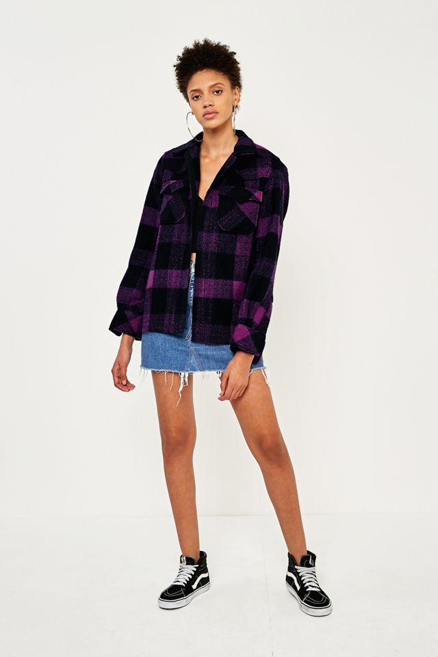 Aries Black & Purple Plaid Shirt #1
