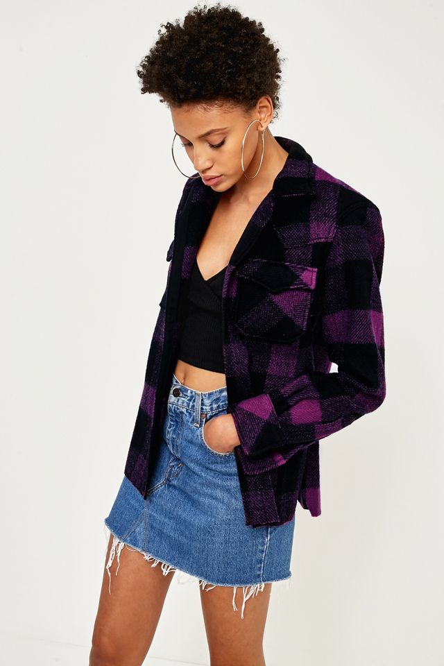 Aries Black & Purple Plaid Shirt #4