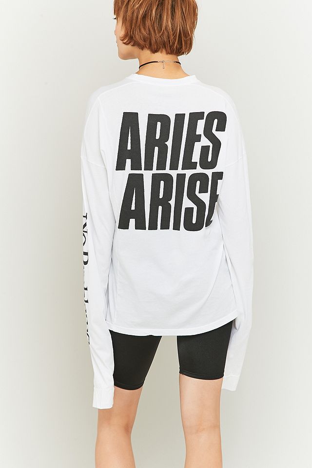 Aries Arise Long Sleeve White T-shirt